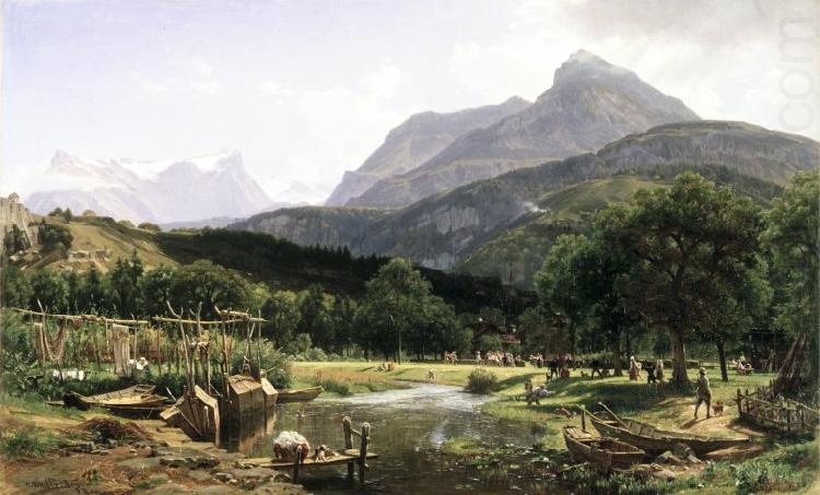 Worthington Whittredge View Near Brunnen on Lake Lucerne china oil painting image